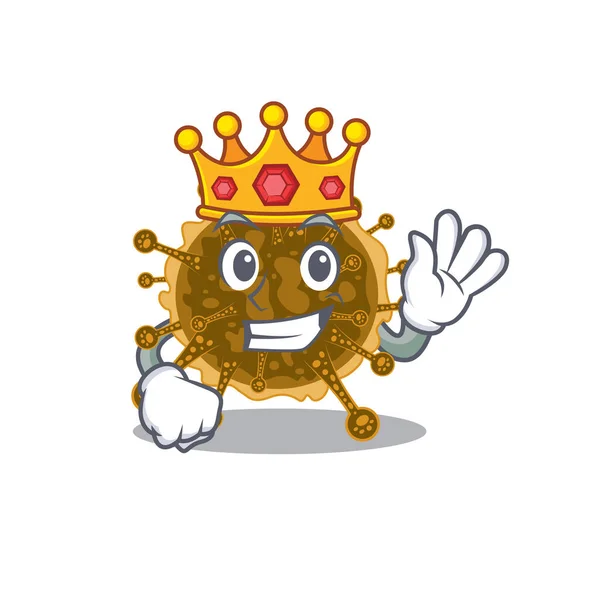 Wise King Negarnaviricota Mascot Design Style Vector Illustration — Stock Vector