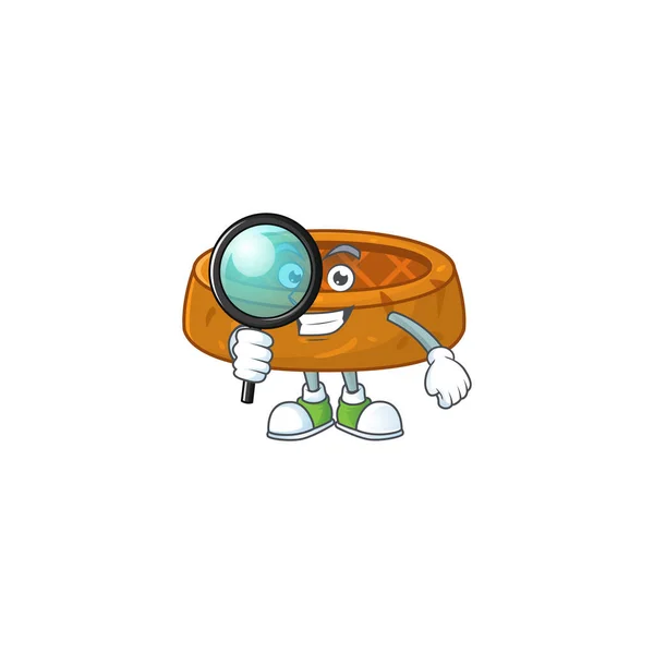 Smart Detective Cacahuètes Cookies Dessin Animé Personnage Design Concept Illustration — Image vectorielle
