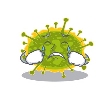 Ağlayan yüzlü insthoviricetlerin çizgi film karakteri tasarımı. Vektör illüstrasyonu