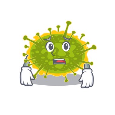 Endişeli yüzünü gösteren insthoviricetlerin çizgi film tasarım stili. Vektör illüstrasyonu