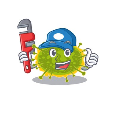 Insthoviricetes Smart Plumber çizgi film karakteri tasarımı. Vektör illüstrasyonu