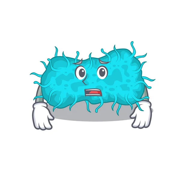 心配そうな顔を示す細菌Prokaryoteの漫画のデザインスタイル ベクターイラスト — ストックベクタ