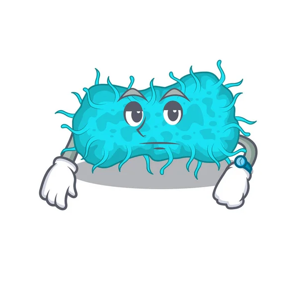 Disegno Mascotte Batteri Prokaryote Mostrando Gesto Attesa Illustrazione Vettoriale — Vettoriale Stock