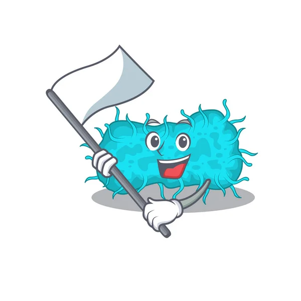 Una Bacteria Nacionalista Procariota Mascota Diseño Carácter Con Bandera Ilustración — Vector de stock