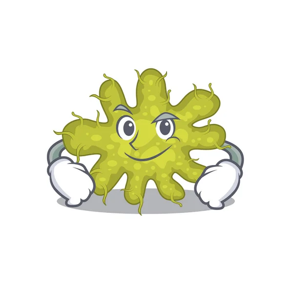 Mascot Design Bacterium Having Confident Gesture Vector Illustration — Stock Vector