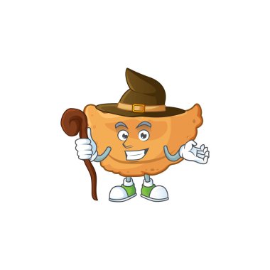 Şirin ve sinsi Cadı Cadı Cornes de Ceylan çizgi film tasarımı tarzı. Vektör illüstrasyonu