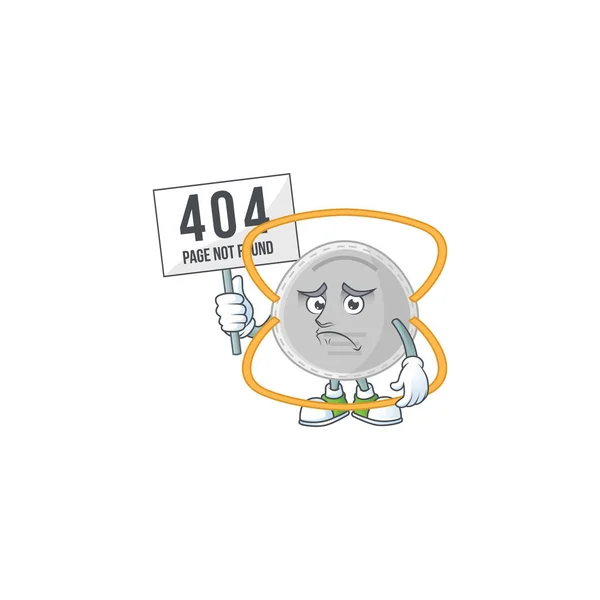 Smutna Twarz Postaci Kreskówki N95 Podniosła 404 Deski Ilustracja Wektora — Wektor stockowy