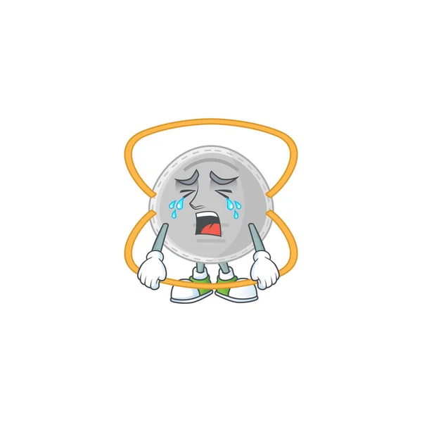 Weeping N95 Mask Cartoon Character Concept Vector Illustration — Stock Vector