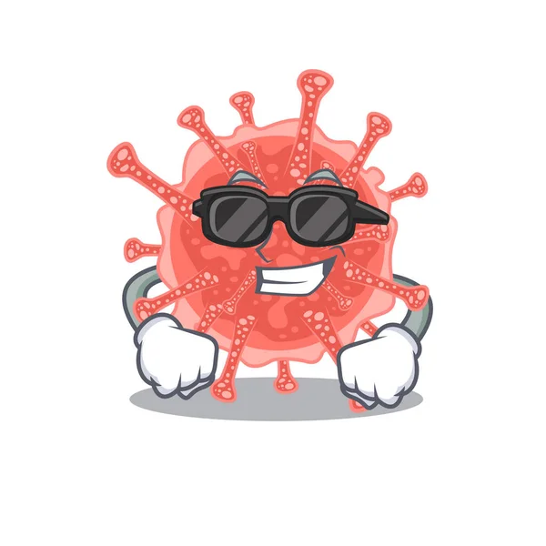 高価な黒眼鏡をかけてクールなオンコウイルスの漫画のキャラクター ベクターイラスト — ストックベクタ