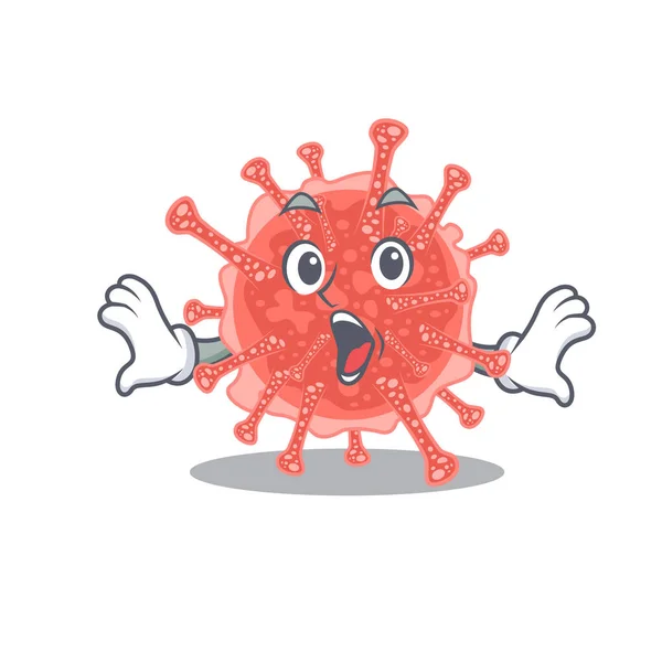 Cartoon Design Style Oncovirus Has Surprised Gesture Vector Illustration — Stock Vector