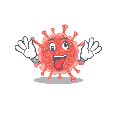 Oncovirus 'ün çılgın bir yüzü olduğu bir çizgi film tasarımı. Vektör illüstrasyonu