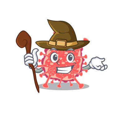 Poliploviricotina sinsi ve kurnaz cadı çizgi film karakteri. Vektör illüstrasyonu