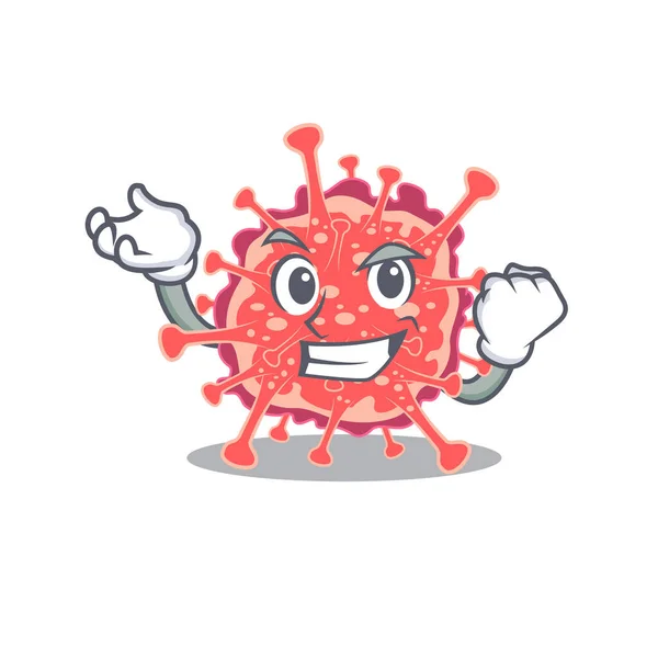 Ένα Εκθαμβωτικό Σχέδιο Μασκότ Polyploviricotina Χαρούμενο Πρόσωπο Εικονογράφηση Διανύσματος — Διανυσματικό Αρχείο