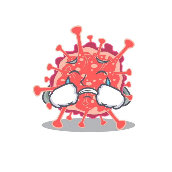 Zeichentrickfigur Design Von Polyploviricotina Mit Einem Weinenden Gesicht Vektorillustration — Stockvektor