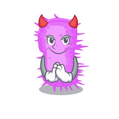 Acinetobacter Baumannii şeytan çizgi film karakteri tasarımı tarzında giyinmiş. Vektör illüstrasyonu