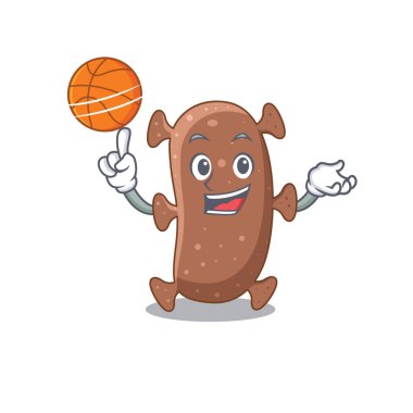 Basketbolla muhteşem aktinom İsrail maskotu tasarımı. Vektör illüstrasyonu