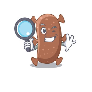 Aletleri olan akıllı oyuncu İsrail maskot tasarımı detektifi. Vektör illüstrasyonu