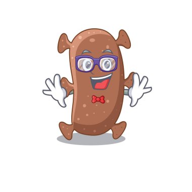 Maskot tasarımı. İnek oyunculuğu. İsrail 'in gözlüklü hali. Vektör illüstrasyonu