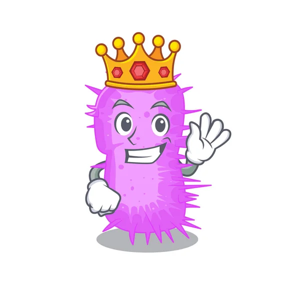 Wise King Acinetobacter Baumannii Mascot Design Style Vector Illustration — Stock Vector