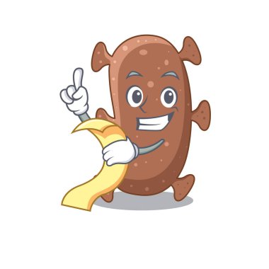 Elinde menüsü olan İsrail Maskotu Aktinomice tasarımı. Vektör illüstrasyonu