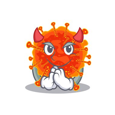 Riboviria şeytan çizgi film karakteri tasarımı tarzında giyinmiş. Vektör illüstrasyonu