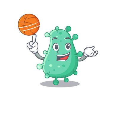 Göz kamaştırıcı agrobakteriyel, maskot stili basketbol. Vektör illüstrasyonu