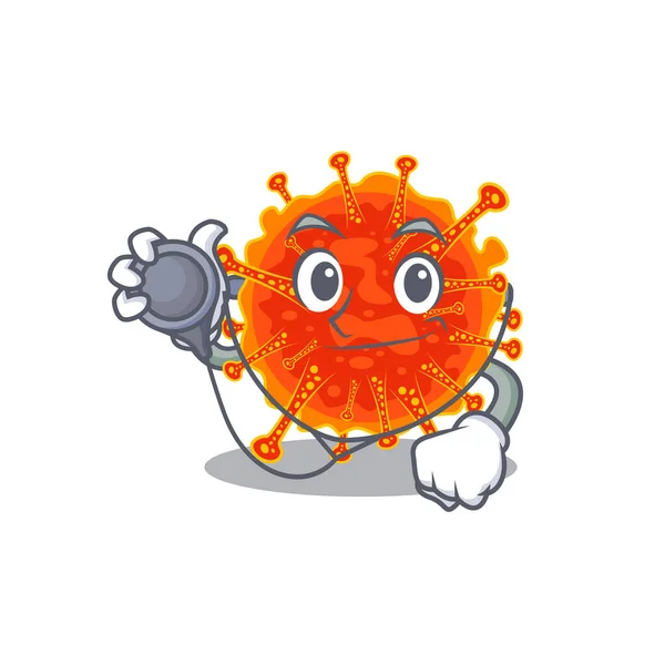 Riboviria Στο Γιατρό Χαρακτήρα Κινουμένων Σχεδίων Εργαλεία Εικονογράφηση Διανύσματος — Διανυσματικό Αρχείο