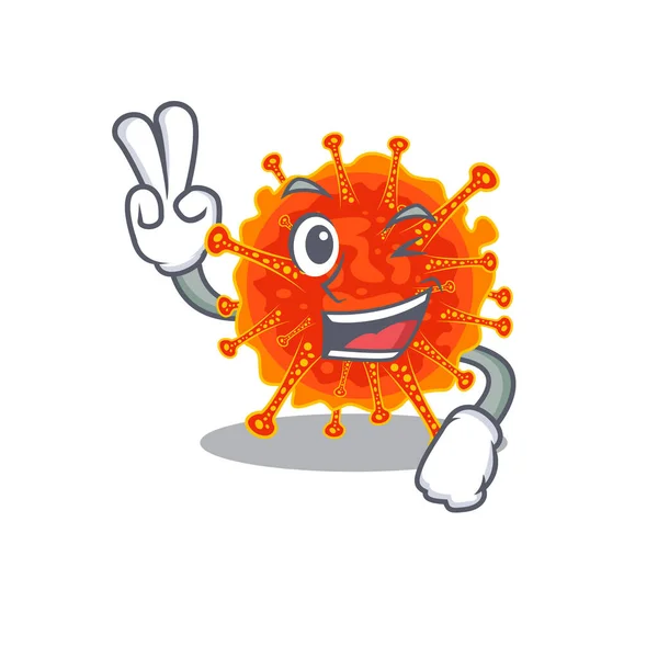 Χαρούμενη Ιδέα Σχεδίασης Κινουμένων Σχεδίων Riboviria Δύο Δάχτυλα Εικονογράφηση Διανύσματος — Διανυσματικό Αρχείο