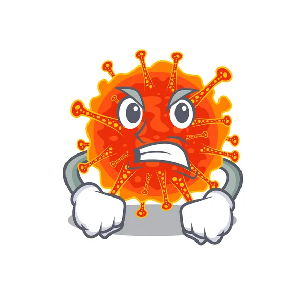 Mascot Design Concept Riboviria Angry Face Vector Illustration — Stock Vector