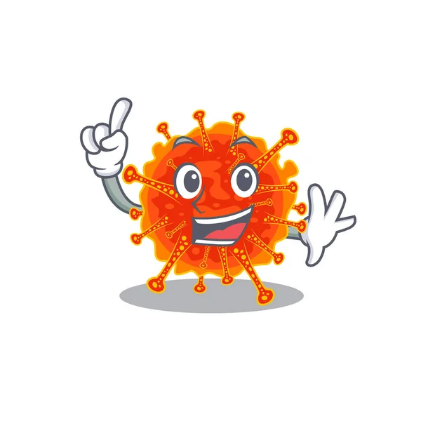 Riboviria Mascota Design Caracter Singur Gest Deget Ilustrație Vectorială — Vector de stoc