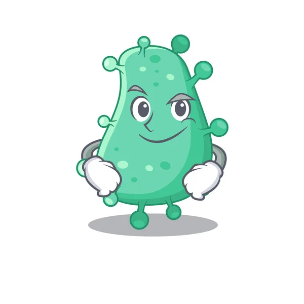 Mascot Design Agrobacterium Tumefaciens Having Confident Gesture Vector Illustration — Stock Vector