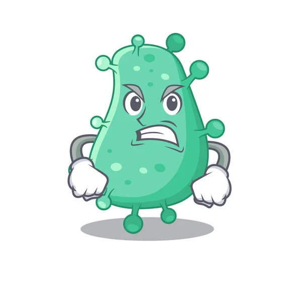 吉祥物设计理念的农杆菌Tumefaciens愤怒的脸 矢量说明 — 图库矢量图片