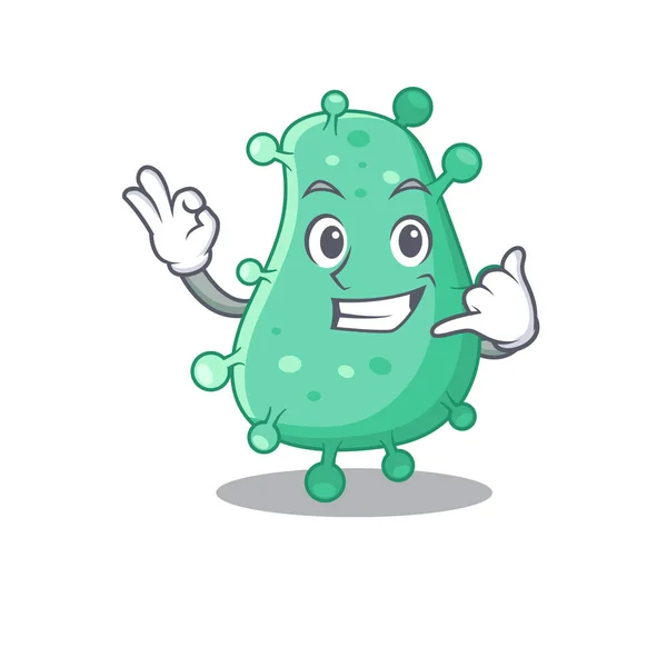 Kreskówkowy Projekt Agrobacterium Tumefaciens Nazwą Mnie Zabawnym Gestem Ilustracja Wektora — Wektor stockowy