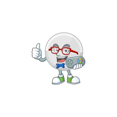 Beyaz haplar yetenekli oyun maskotu tasarımı denetleyici ile oyun oyunu