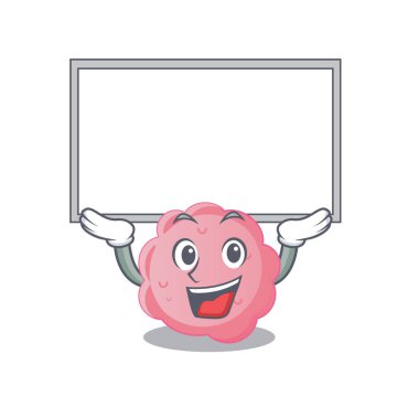 Anaplazma phagocytophilum 'un maskot tasarımı bir tahtayı kaldırıyor. Vektör illüstrasyonu