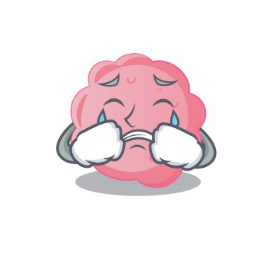 Anaplasma phagocytophilum 'un ağlayan yüzlü çizgi film karakteri tasarımı. Vektör illüstrasyonu