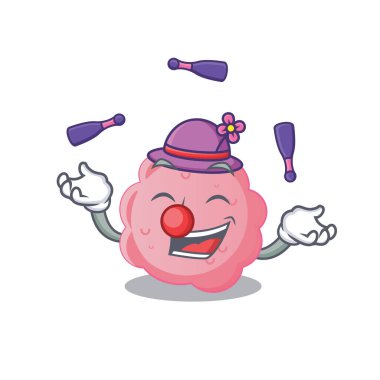 Hokkabazlık yapan çekici bir fagositophilum çizgi film tasarımı. Vektör illüstrasyonu