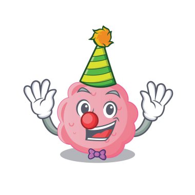 Sevimli palyaço anaplazma phagocytophilum çizgi film karakter tasarımı konsepti. Vektör illüstrasyonu