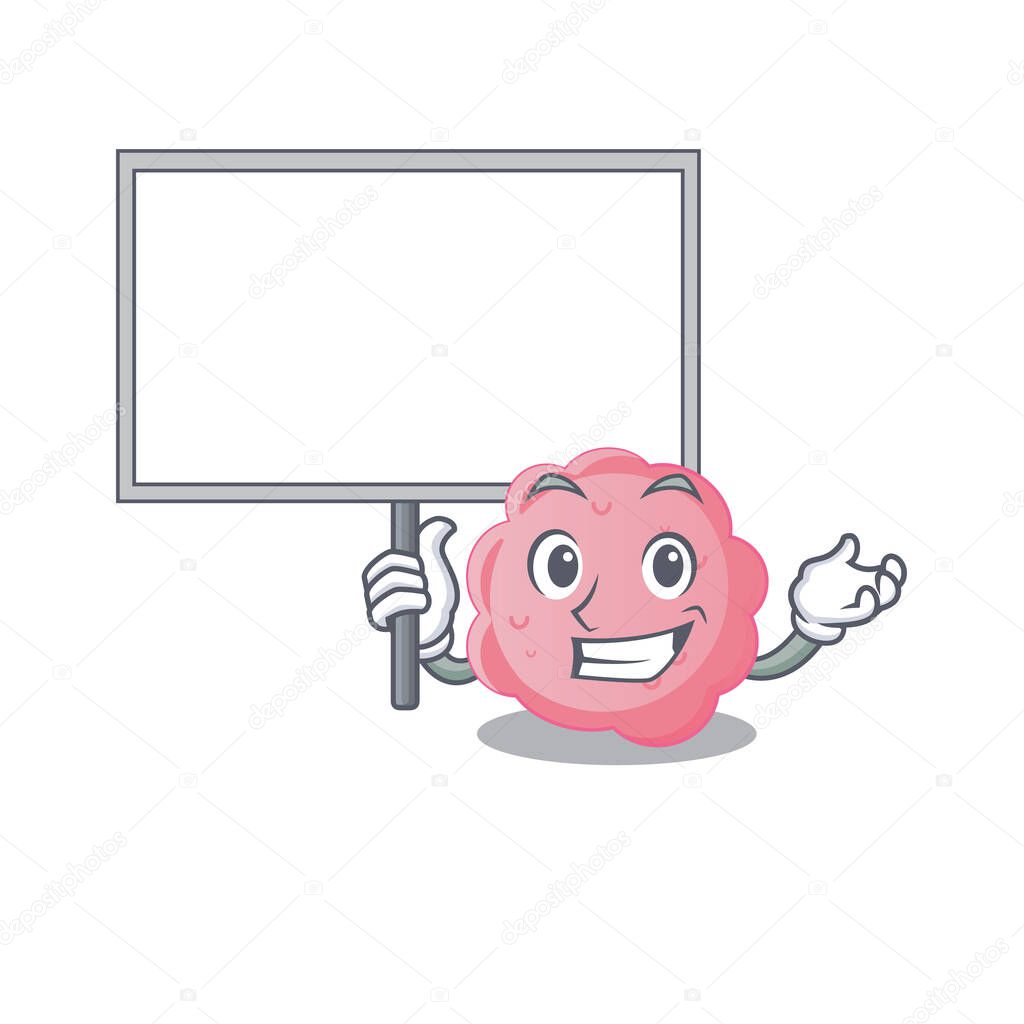 An icon of anaplasma phagocytophilum mascot design style bring a board. Vector illustration
