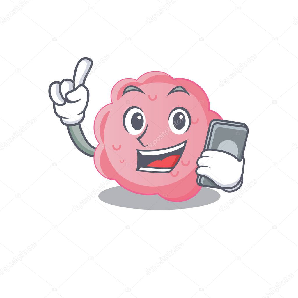 Anaplasma phagocytophilum cartoon character speaking on phone. Vector illustration