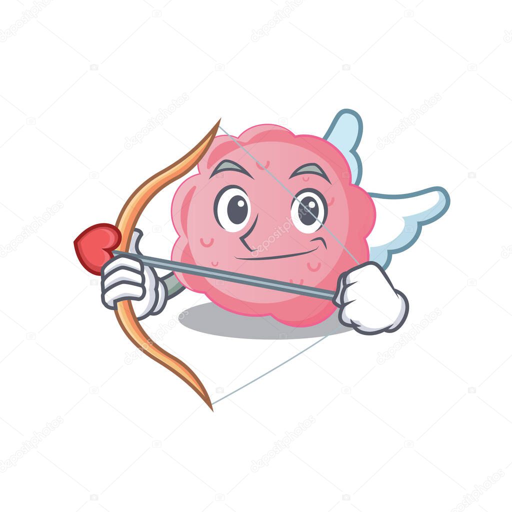 Anaplasma phagocytophilum in cupid cartoon character with arrow and wings. Vector illustration