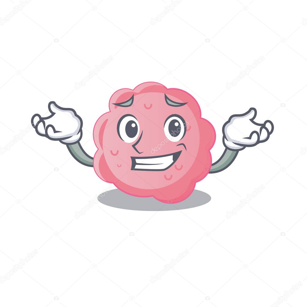 A picture of grinning anaplasma phagocytophilum cartoon design concept. Vector illustration