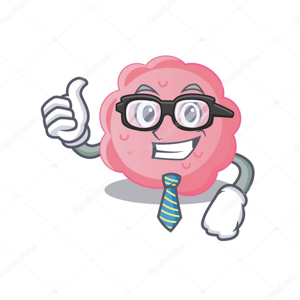 An elegant anaplasma phagocytophilum Businessman mascot design wearing glasses and tie. Vector illustration