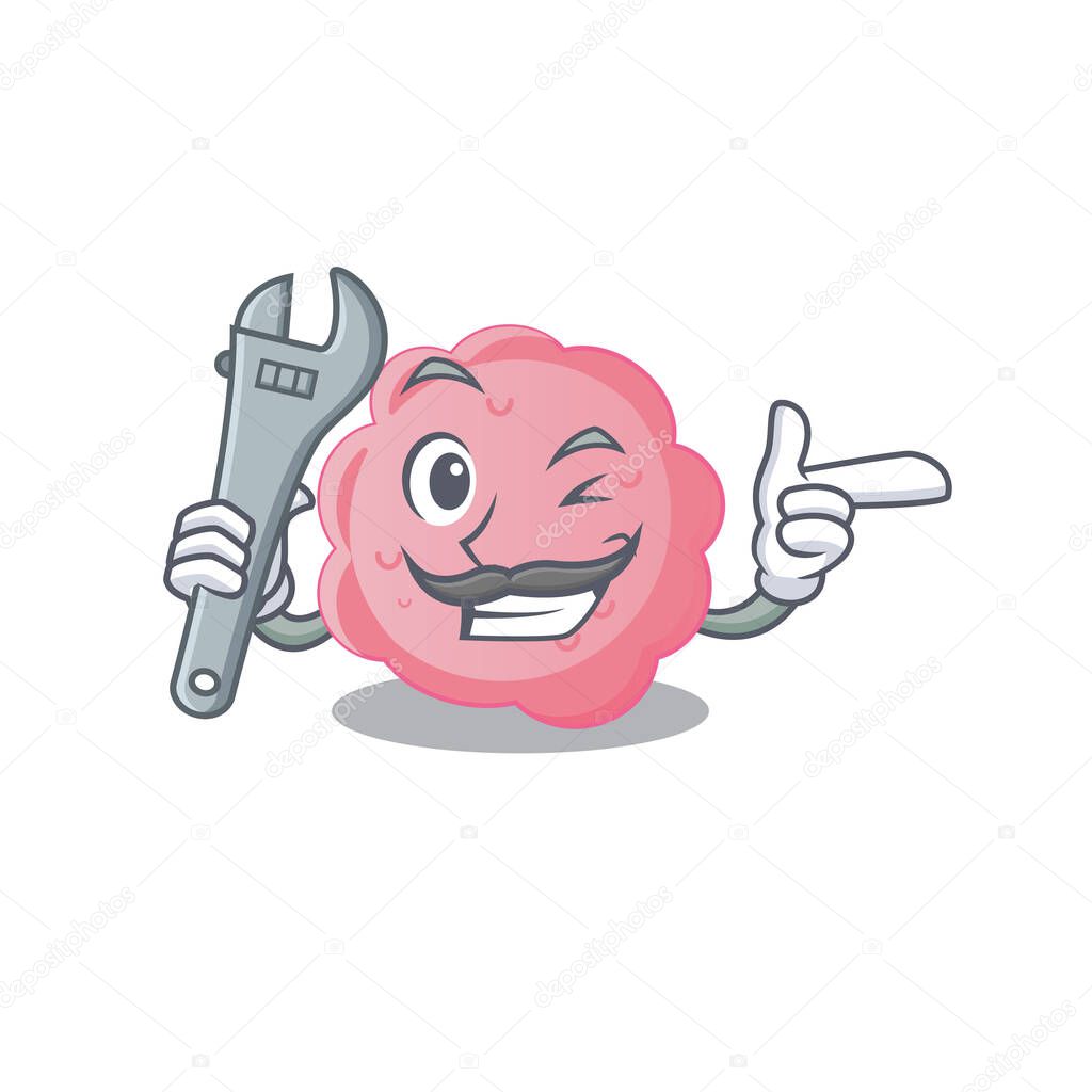 A picture of anaplasma phagocytophilum mechanic mascot design concept. Vector illustration