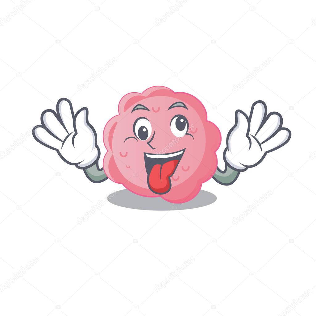 A cartoon design of anaplasma phagocytophilum having a crazy face. Vector illustration