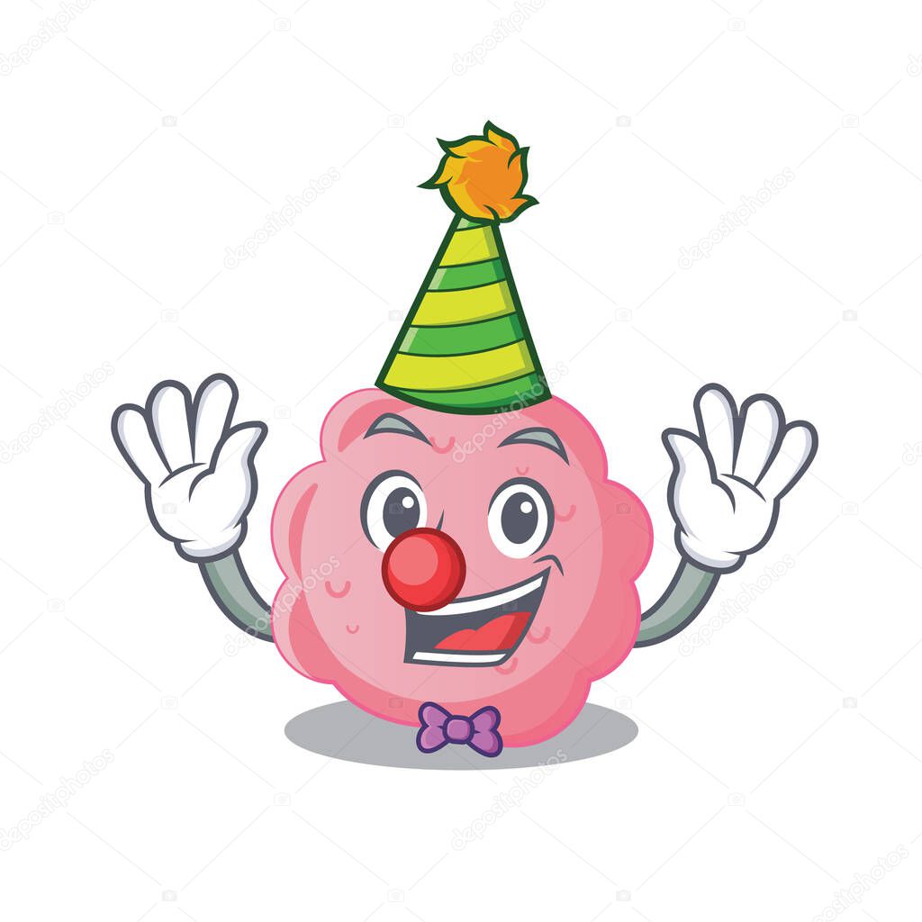 cartoon character design concept of cute clown anaplasma phagocytophilum. Vector illustration