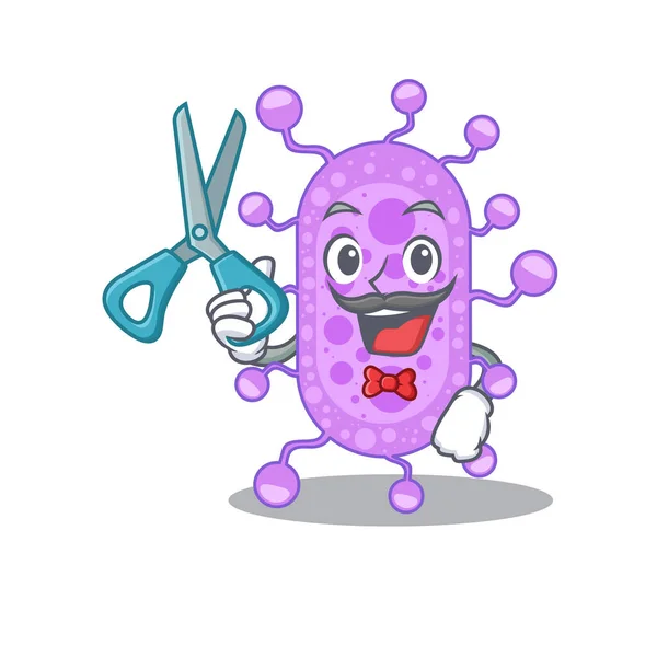 Diseño Deportivo Personajes Dibujos Animados Micobacterium Con Peluquero Ilustración Vectorial — Vector de stock