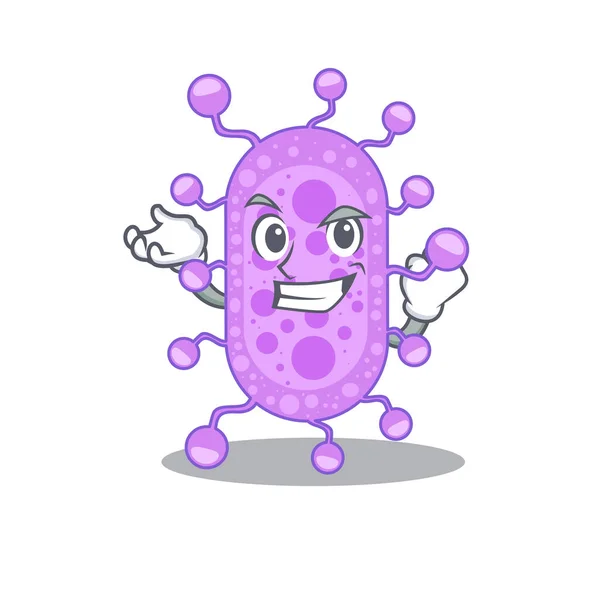 Concepto Diseño Mascota Deslumbrante Micobacterium Con Cara Feliz Ilustración Vectorial — Vector de stock