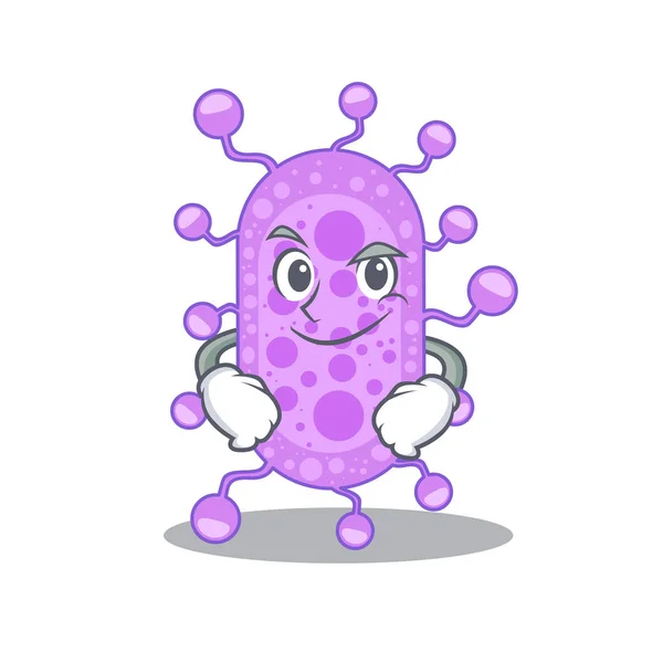 Diseño Mascota Micobacterias Con Gesto Confianza Ilustración Vectorial — Archivo Imágenes Vectoriales