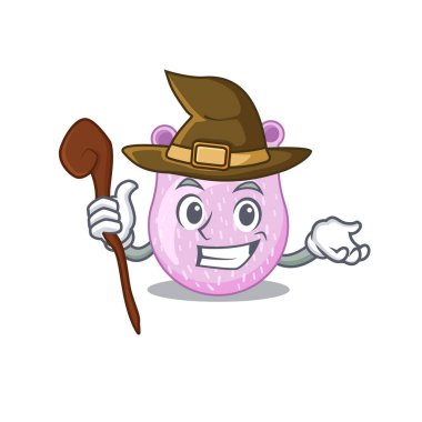 Viridan streptokok sinsi ve kurnaz cadı çizgi film karakteri. Vektör illüstrasyonu